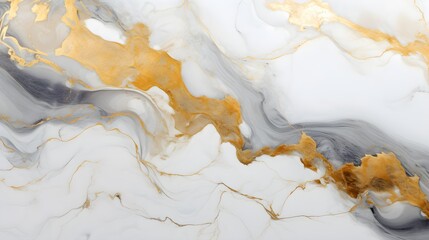 White and golden marble texture. Background. Generative AI