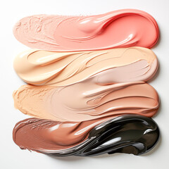 Fototapeta premium brush strokes of different shades of skin foundation