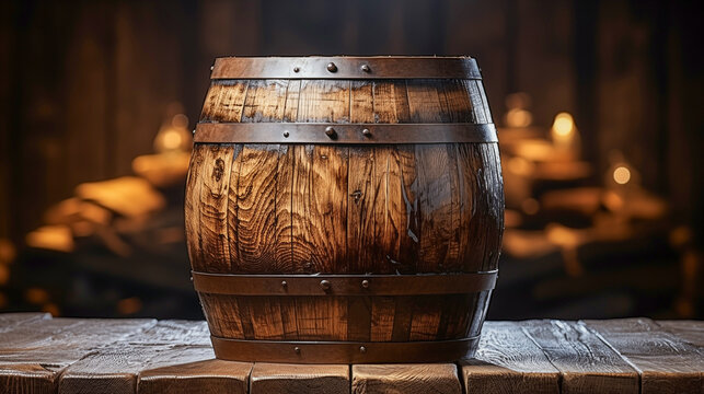old oak barrel