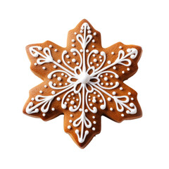 Gingerbread star cookie. clipart for design. Christmas elements. isolated on transparent background.
