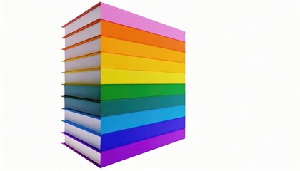 Book with the rainbow color, LGBTQ+ representation, civil rights. Generative AI.