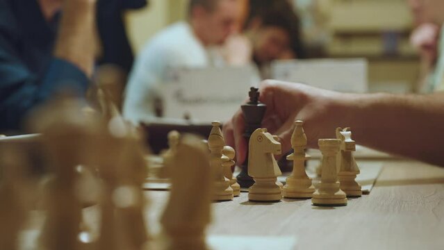 Timelapse of the process of playing chess, chess tournament, chess, chess game