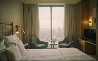 Modern Marvel: Step Inside the Chic Sanctuary of a Luxurious Hotel Room!