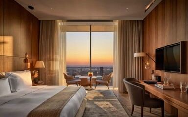 Modern Marvel: Step Inside the Chic Sanctuary of a Luxurious Hotel Room!