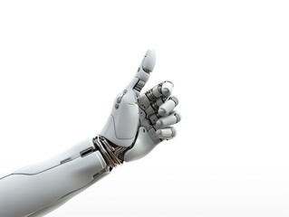 Robot hand indicating with the finger. Artificial intelligence concept.