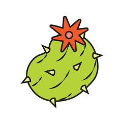 Isolated green cactus icon flat design Vector