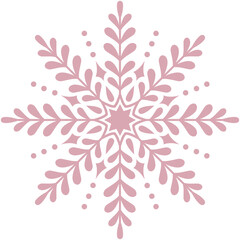 Fototapeta premium Schneeflocke rosa mit transparentem Hintergrund