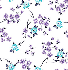 Floral pattern with branches