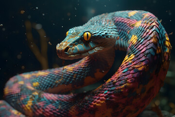 Fototapeta premium close up of a python. 