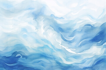 Fototapeta premium Luminous Watercolor Blue Wave Pattern