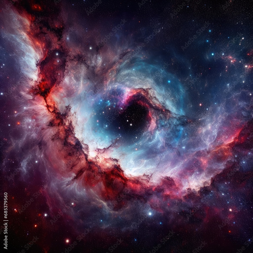 Wall mural gorgeous space and twinkling stars background image with nebula gas cloud