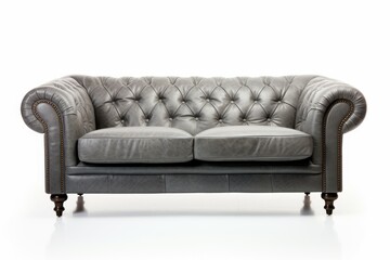 Durable Grey sofa. Seat modern furniture. Generate Ai