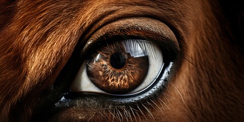 Captivating Horse Eye Close-Up. Generative ai