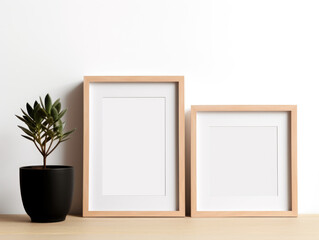 Image Mockup with Small Plant and Black Frame