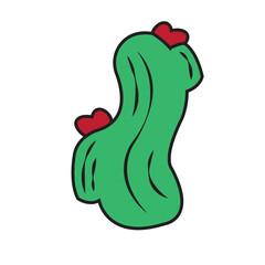 Isolated green cactus icon flat design Vector