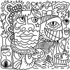 abstract graphics of versatile Line art.