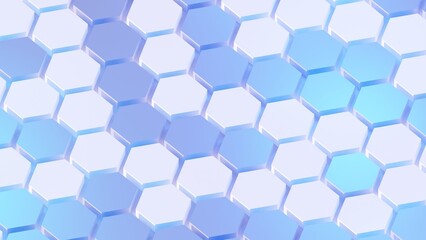 3d Abstract Background with hexagon . 3d hexagon glass and white background illustration rendering .