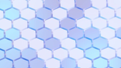 3d Abstract Background with hexagon . 3d hexagon glass and white background illustration rendering .