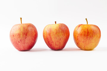 Red apples isolated on white background 