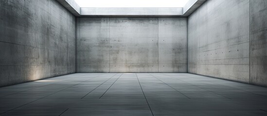 Obraz premium Perspective of an empty cement room.