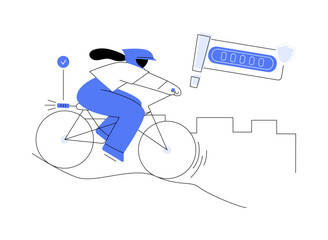 Bicycle smart brake sensor abstract concept vector illustration.