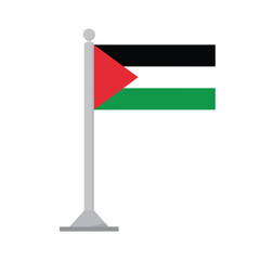 Flag of Palestine on flagpole isolated