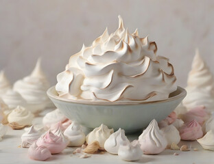 Meringue with gold plating and added fruit