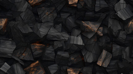 Seamless close-up burnt wood texture with charcoal ash patterns