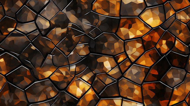 Seamless realistic tortoise shell texture with brown and black mosaic