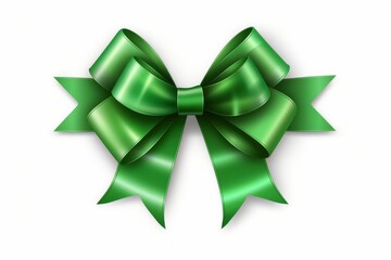 A Simple, Elegant Green Bow on a Clean, White Background