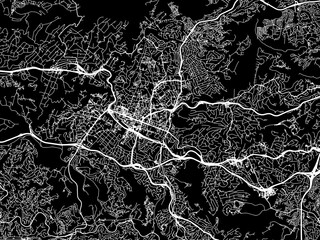 Obraz premium Vector road map of the city of Pinetown in South Africa with white roads on a black background.