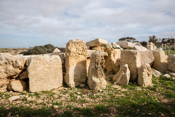 Ħaġar Qim is a megalithic temple complex found on the Mediterranean island of Malta, dating from...