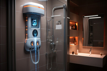 automation shower with smart things - obrazy, fototapety, plakaty