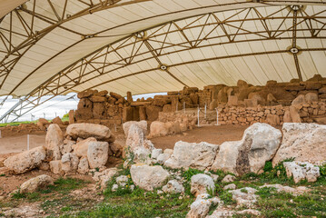 Ħaġar Qim is a megalithic temple complex found on the Mediterranean island of Malta, dating from...