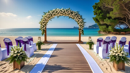 Obraz na płótnie Canvas beach in the maldives, Dreamy Beach Wedding Stage Design, Beach Wedding Stage Design,