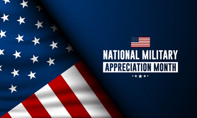 Fototapeta premium Happy National Military Appreciation Month Background Vector Illustration