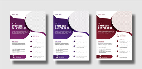 a bundle of 4 templates of different colors a4 flyer template, modern business flyer template, abstract business flyer and creative design, IT company