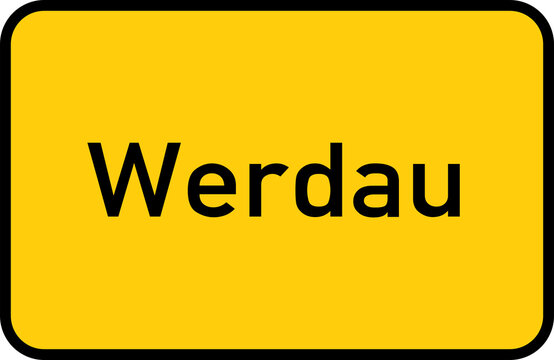 City sign of Werdau - Ortsschild von Werdau