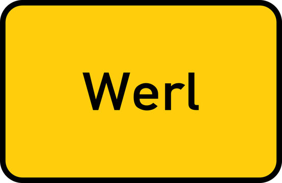 City sign of Werl - Ortsschild von Werl