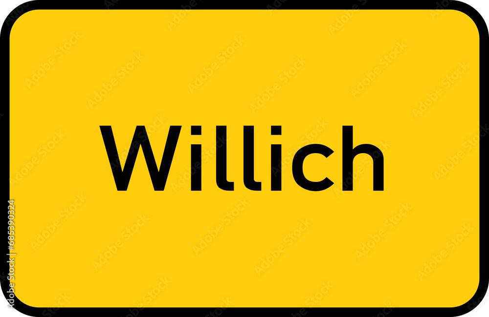 Wall mural City sign of Willich - Ortsschild von Willich