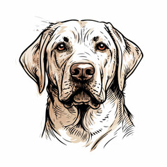 Labrador Retriever Head in cartoon, doodle style. Isolated 2d vector illustration in logo, icon style, Eps 10, black and white. AI Generative
