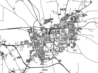 Vector road map of the city of Gadag-Betageri in the Republic of India with black roads on a white background.