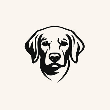 Labrador Retriever Head in cartoon, doodle style. Isolated 2d vector illustration in logo, icon style, Eps 10, black and white. AI Generative