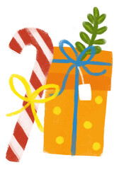 cartoon scene with colorful christmas present or for different holiday occasion illustration for children