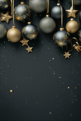 christmas background with balls and snowflakes