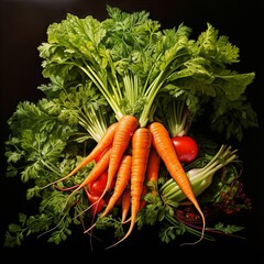 Carrot vegetables realistic AI Generated pictures