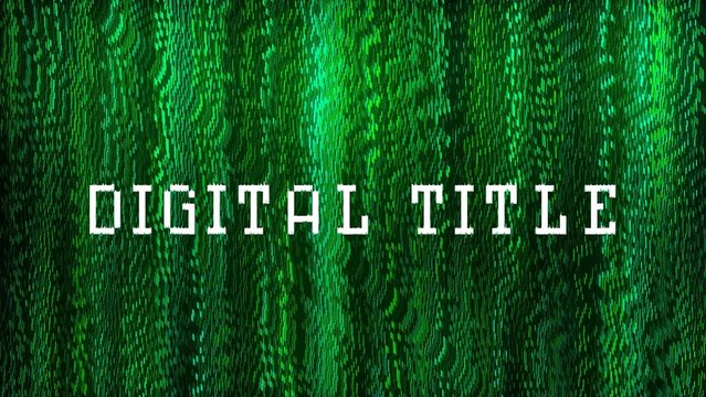 Digital Pixel Glitch Text Title Intro