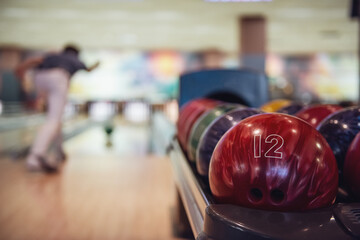 Man playing bowling