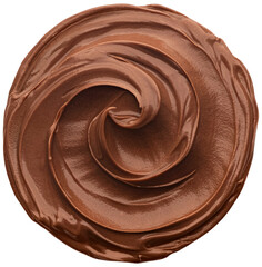 Hazelnut cream isolated on white background, top view