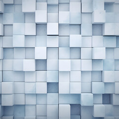 Geometric background with squares in bright light with soft shadows as pattern. 3d render
